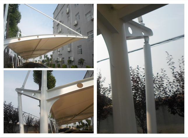 黃陂祁家灣鎮(zhèn)膜結(jié)構(gòu)車棚鋼結(jié)構(gòu)現(xiàn)場(chǎng)施工圖