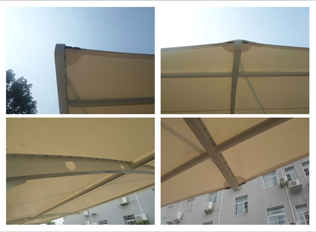 黃陂祁家灣鎮(zhèn)膜結(jié)構(gòu)車棚拉膜現(xiàn)場(chǎng)施工圖