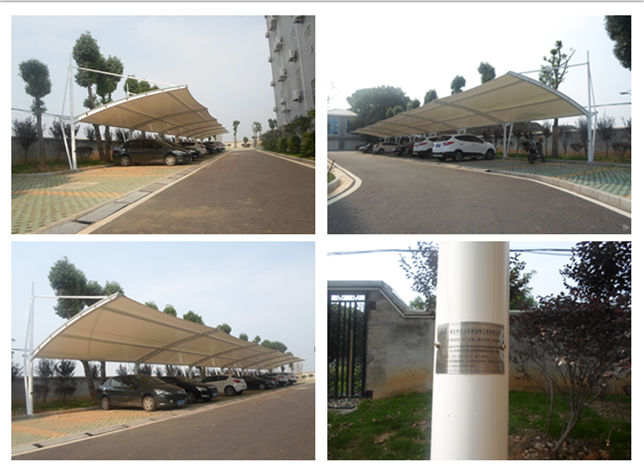 黃陂祁家灣鎮(zhèn)膜結(jié)構(gòu)車棚現(xiàn)場(chǎng)成品圖