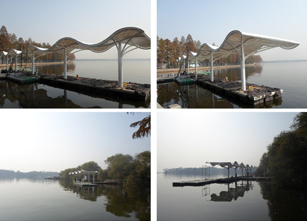 東湖碼頭景觀膜結(jié)構(gòu)現(xiàn)場成品圖