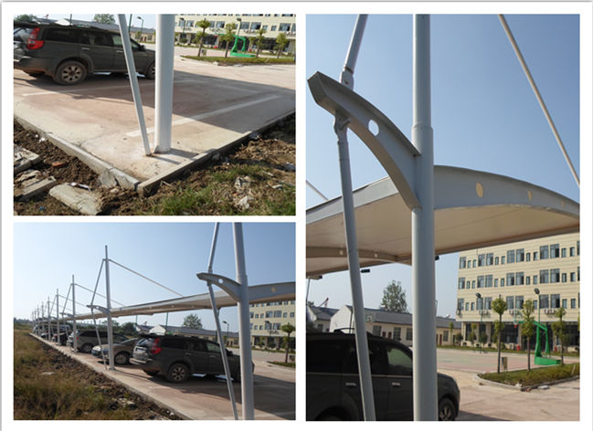 恒天嘉華膜結(jié)構(gòu)車棚鋼結(jié)構(gòu)現(xiàn)場(chǎng)施工圖