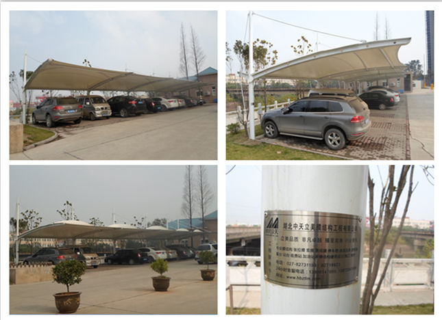 湖北長(zhǎng)江楚韻膜結(jié)構(gòu)車棚現(xiàn)場(chǎng)成品圖