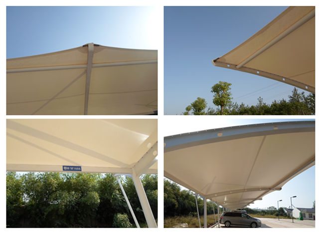 恒天嘉華膜結(jié)構(gòu)車棚膜結(jié)構(gòu)現(xiàn)場(chǎng)施工圖