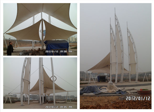 宜都枝城廣場景觀膜結(jié)構(gòu)鋼結(jié)構(gòu)成品圖