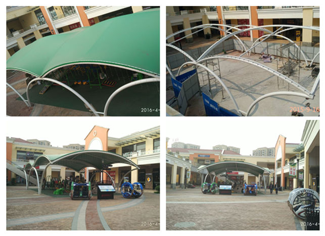 武漢奧特萊斯游樂(lè)場(chǎng)頂棚膜結(jié)構(gòu)完工成品圖