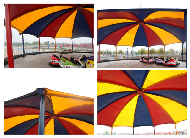 遼寧七彩莊園游樂場頂棚膜結(jié)構(gòu)細節(jié)圖