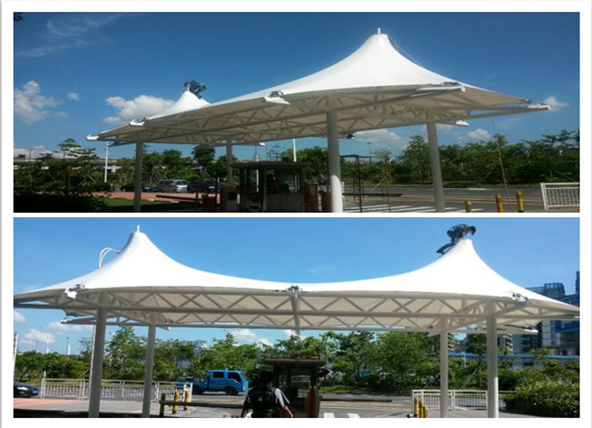 深圳羅湖小區(qū)大門(mén)門(mén)頭膜結(jié)構(gòu)完工成品圖