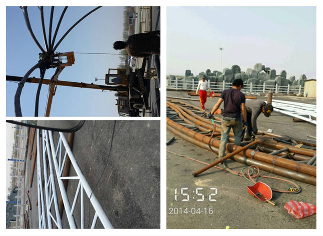 遼寧七彩莊園游樂場頂棚膜結(jié)構(gòu)鋼結(jié)構(gòu)現(xiàn)場施工圖