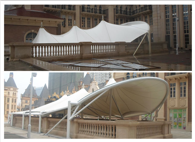 武漢光谷世界城頂棚膜結(jié)構(gòu)工程完工成品圖