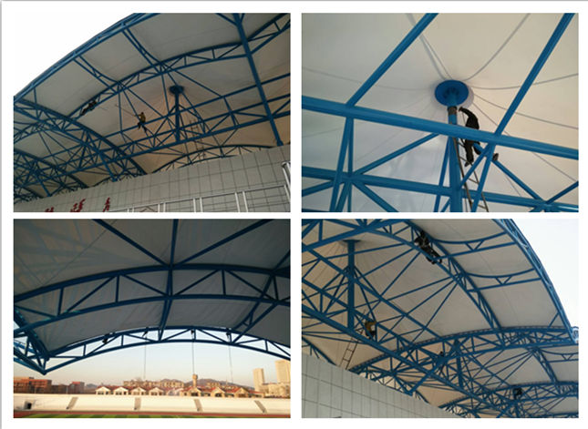 遼寧財(cái)貿(mào)學(xué)院體育看臺(tái)膜結(jié)構(gòu)現(xiàn)場施工圖