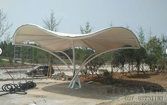 景觀膜結構現(xiàn)場施工照片