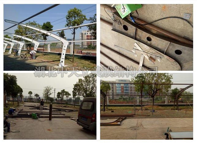 漢口北高中膜結構車棚鋼結構現(xiàn)場施工圖.jpg