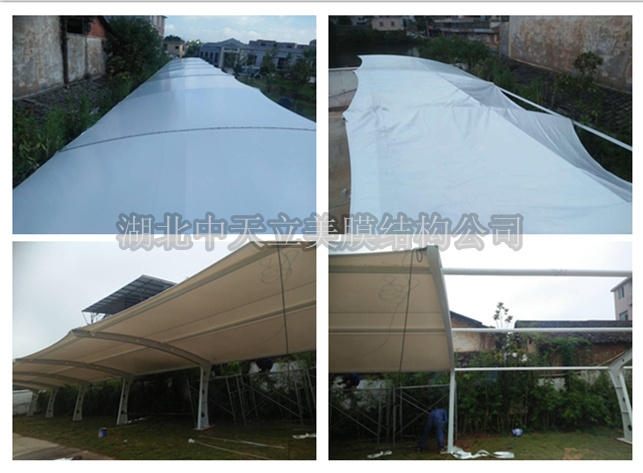 韶關(guān)氣象局L型膜結(jié)構(gòu)車棚拉膜現(xiàn)場(chǎng)圖_副本.jpg