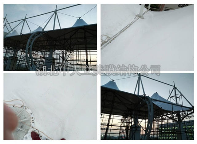 咸寧學(xué)校看臺(tái)膜結(jié)構(gòu)拉膜現(xiàn)場(chǎng)施工圖.jpg