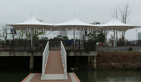 葛店游艇碼頭景觀膜結(jié)構(gòu)完工照片