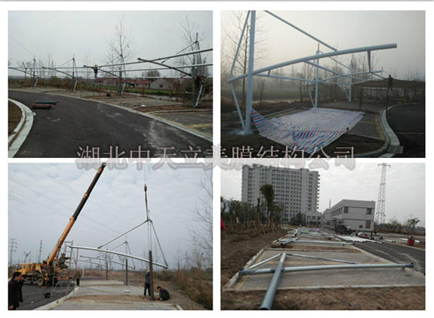 荊州江陵膜結(jié)構(gòu)車棚鋼結(jié)構(gòu)現(xiàn)場(chǎng)施工圖.jpg