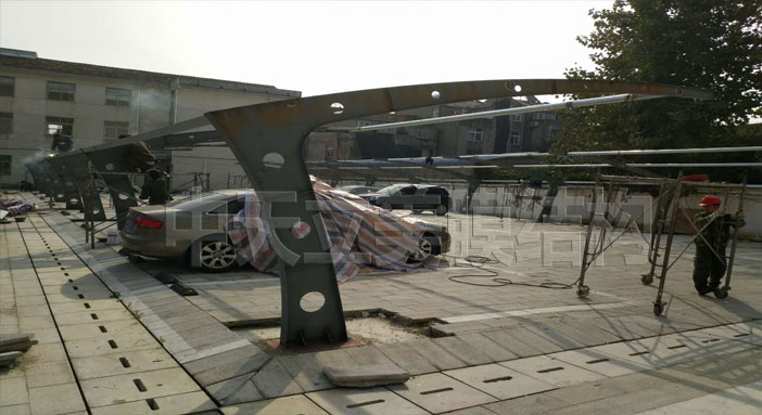 中天立美車棚施工照片