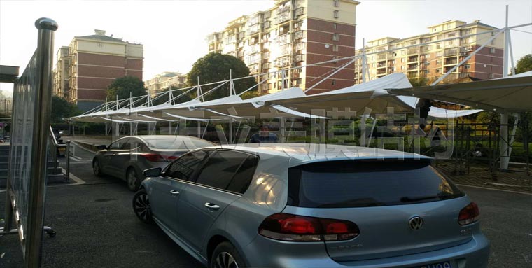 膜結(jié)構(gòu)車棚施工照片