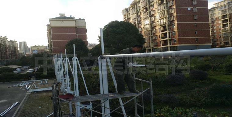 膜結(jié)構(gòu)車棚施工照片