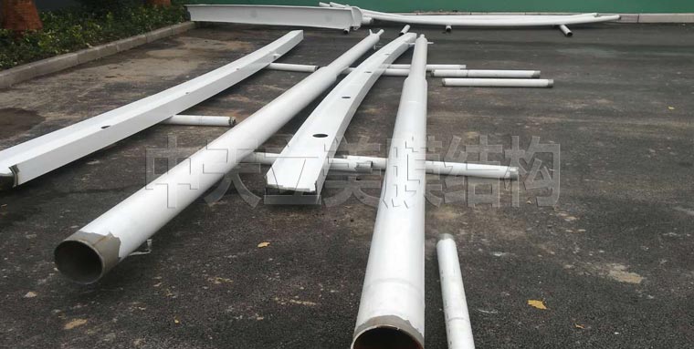 中天立美大門膜結(jié)構(gòu)施工照片