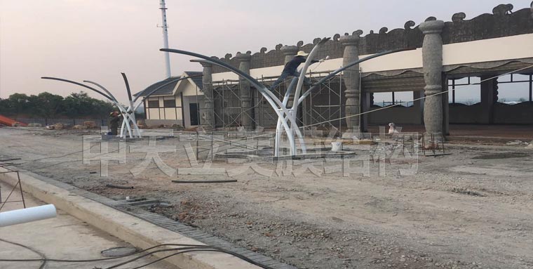 中天立美景觀膜結(jié)構(gòu)施工照片