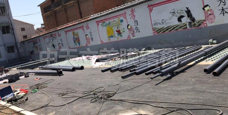 中天立美車棚鋼結構進場